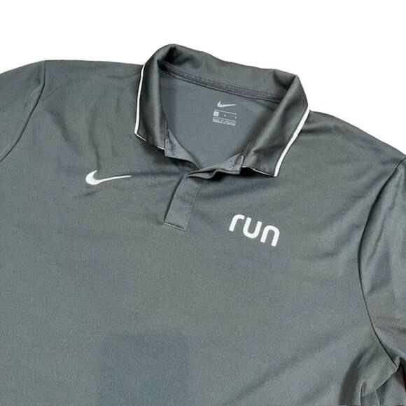 Nike Run Polo Black with White Logo and Trim Golf Performance Men's Size XL - Picture 2 of 7